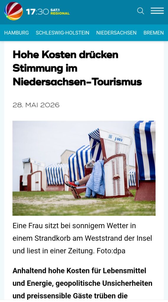 Strandkorb mit ruhendem Gast